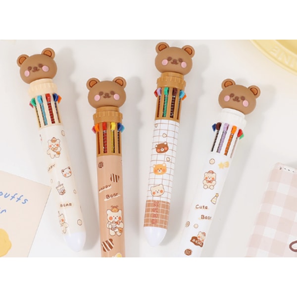 Firedelt pakke, 10 farger i 1 Pusheen-penn, original sammenleggbar
