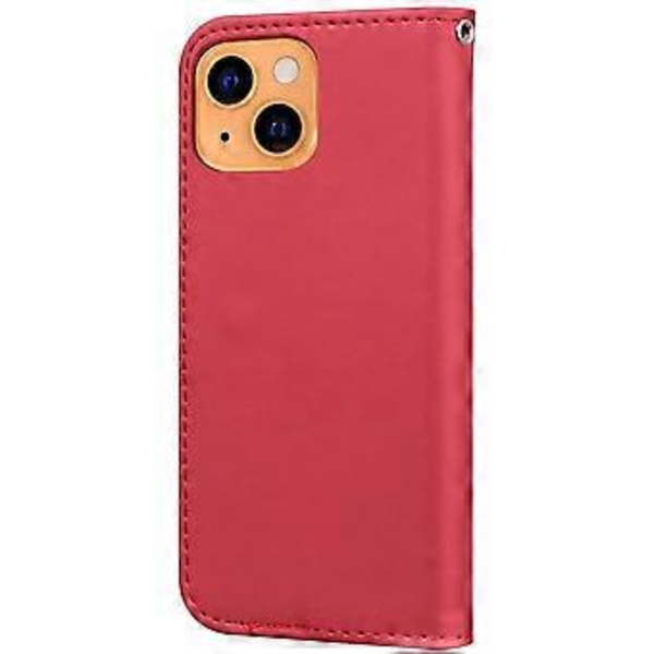 JUSCH Fodral Kompatibelt för iPhone 13 Fodral Plånbok Slim Kreditkortshållare Målad Katt Skydd Kickstand Skyddande Hållbart PU Läder Flip Folio Fodral för