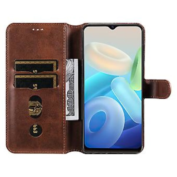Læderetui til vivo Y55 5G / Y75 5G / T1 5G Brown