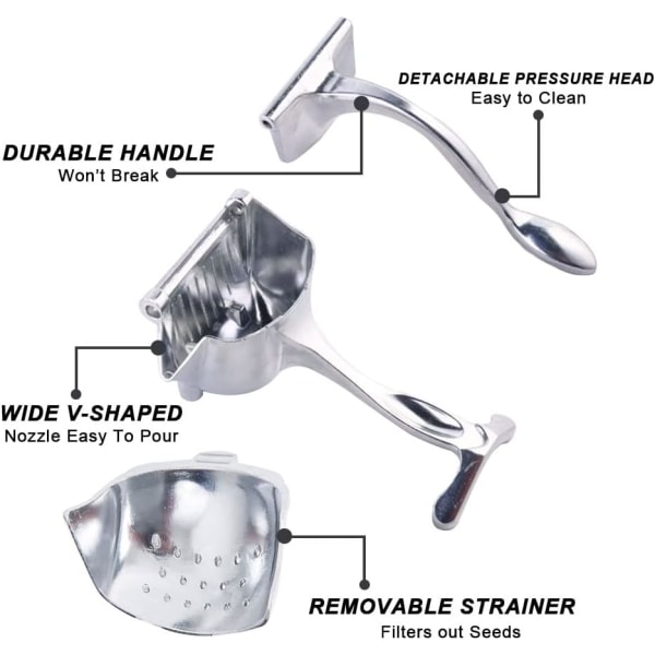 Rustfrit manuel juicer, håndholdt heavy duty legering frugtpresser manuel citron appelsin citrus juicer ekstraktor