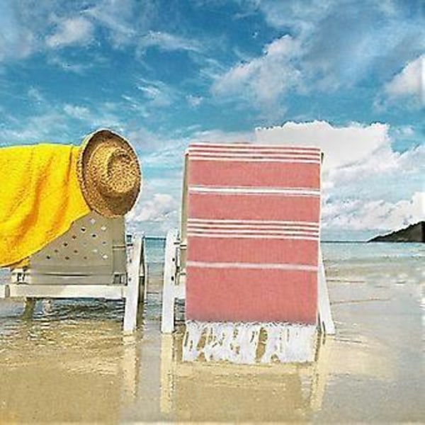 Fint Fiber Strandhåndkle Lett Badehåndkle Sandstrandteppe Reise Svømmebasseng Multifunksjonelt Håndkle 90x180 cm