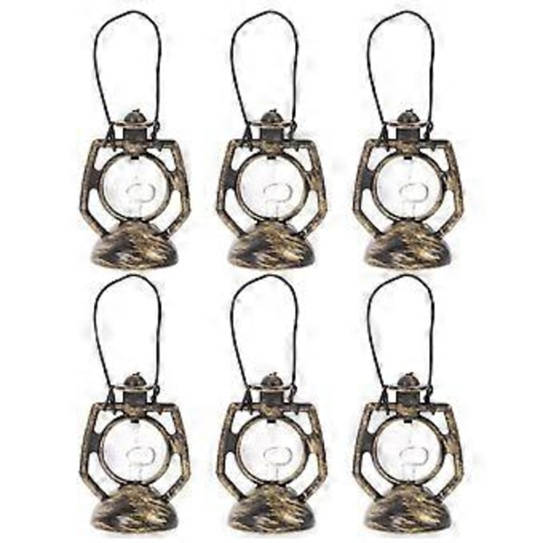 6 stk. Miniatyr Lampe Dekor Mikro Landskap Rekvisitt Dukke Parafinlampe Miniatyr Dekor