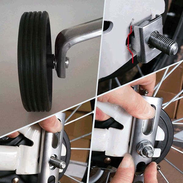 Stabiliseringshjul små för barncykel 12-20\", svart