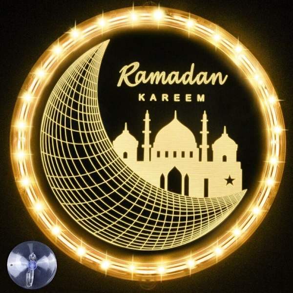 Eid Ramadan dekorative fe-lys, stjerne-månelys-girlander Ramad