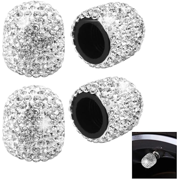 4 Pak Bling Ventilhatter, Funklende Hvide Håndlavede Krystal R