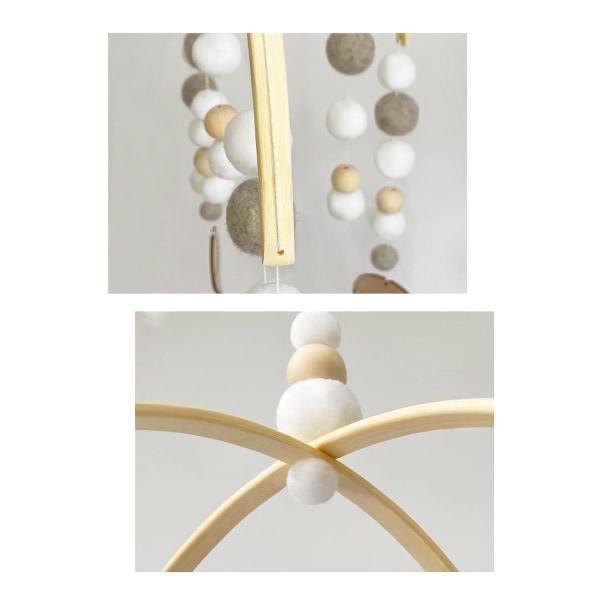 Baby Crib Mobiles Träpärlor för Barn Pojkar Flickor Spädbarn