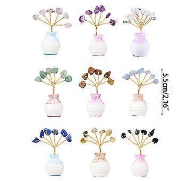 Mini Krystaltræ i Vase Dekor Naturlig Chipsten Håndlavet Helbredende Held Penge Hjemmekontor Ornament DIY 2