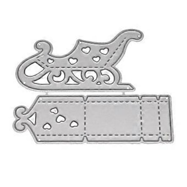 Juleslæde Metal Skærestencils DIY Scrapbooking Album Stempel Papir Bil Sølv M