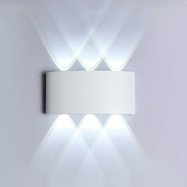 6W LED væglampe, 6000K koldt hvidt lys, IP65 vandtæt væglampe, dekorativt lys til soveværelse, gang, stue, trappe, hotel, bar