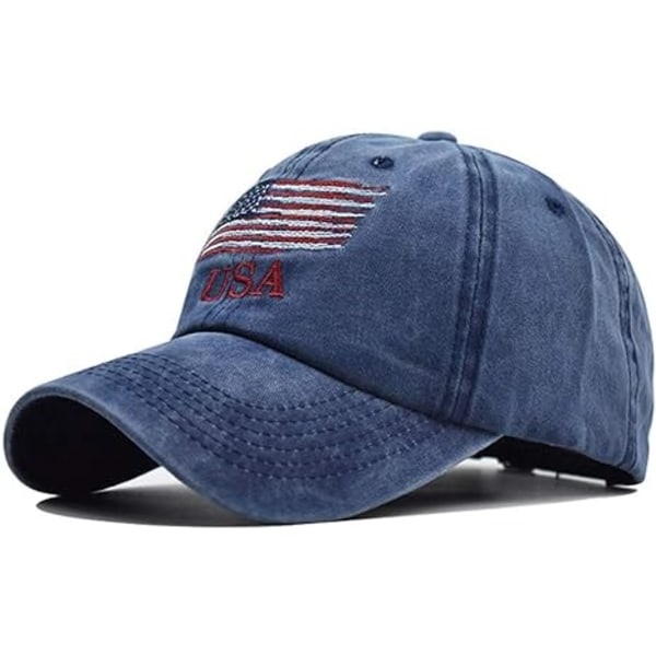 Amerikansk Flag Hatte Vintage vasket nødstedt bomuld Dad Hat Base