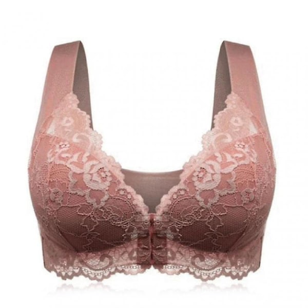 Frontlukking BH Med Floral Lace Lift Stretch 5d Shaping Sømløs BH Push Up Full Dekning Undertøy For Big Cup.L.Coffee Farge