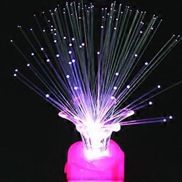 10 st Plommon Fiberoptisk Lampa Flerfärgad Skiftande Brudslöja Fiberoptisk Lampa Ros Fiberoptisk Lampa LED Leksak