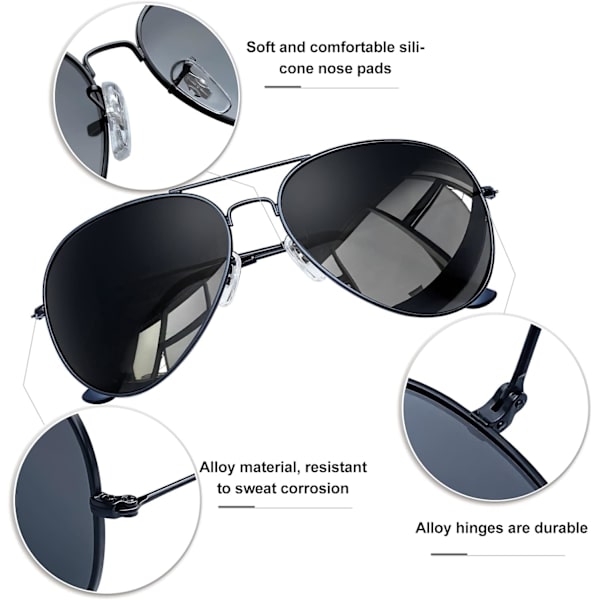 Musta kehys - Fly Polarized aurinkolasit miehille ja naisille Premium