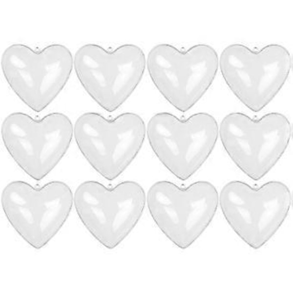 12 st Hjärtformade Plastkulor Ornament Arrangemang Festdekoration Hängande Kulor