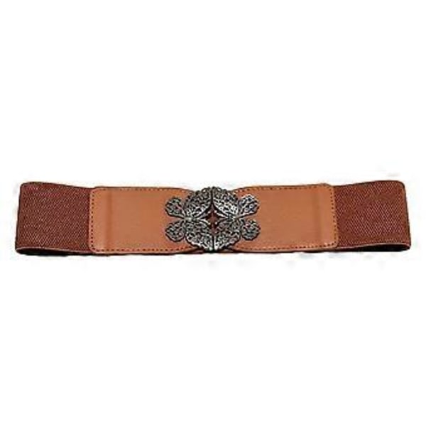 Korsett for kvinner, sexy magebelte under bysten, midjebandasje, bustier, kroppsformende, brede belter, kjolebelte, elastisk midjebånd, mørkebrun Dark Brown