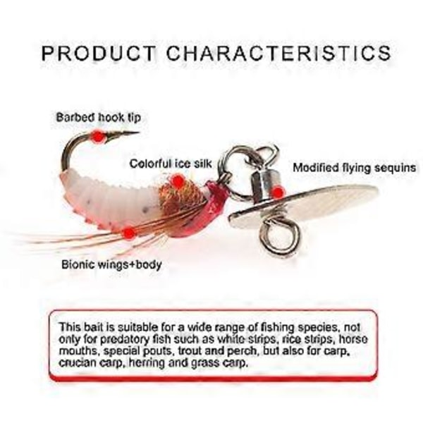 6 stk. stål enkeltkrog spinner baits blink agn sæt ske fiske spinner swimbaits sæt til saltvand og ferskvand White 6 piece round