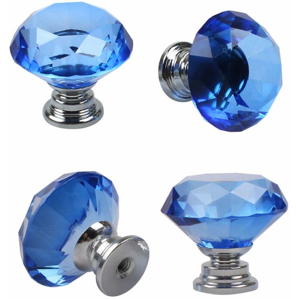 10 st 30 mm Glas Dörrknoppar Kristall Diamantformad Drag Handtag