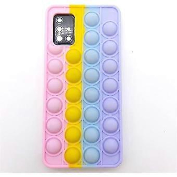 Samsung A52 -kotelo söpö Galaxy A52S -kotelo aistiystävällinen Push Pop Bubble 3D Fidget -lelu teinitytöille naisille pojille lapsille stressin lievittämiseen silikonikumista puhelinkotelo