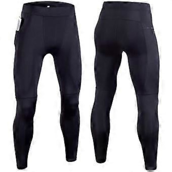 Kompressions Tights Leggings Herr Löpning Sport Träning Gym Fitness Jogging Byxor Snabbtorkande black 2XL