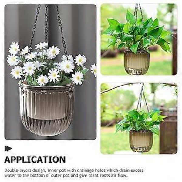 2 st Självbevattnande Hängande Planteringskruka Inomhus Hängande Blomkruka Utomhus Hängande Växtkorg Slumpmässig Stil