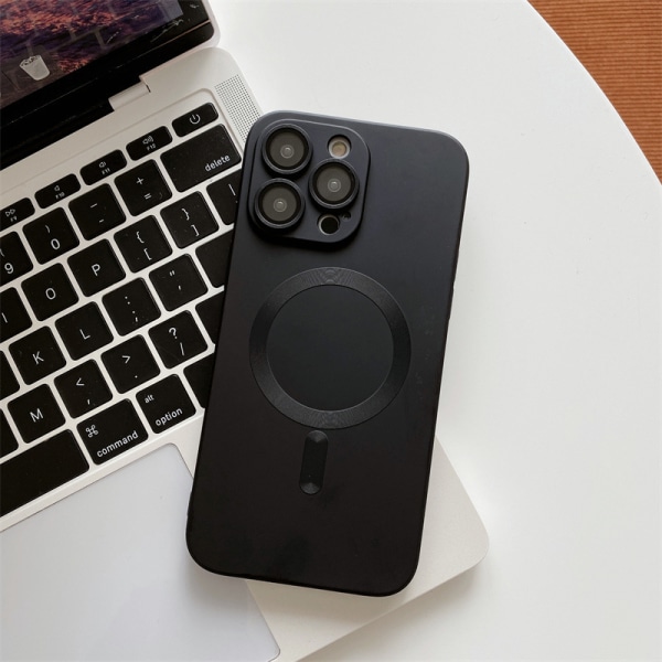 Magnetisk sugeegnet for Apple 15 telefondeksel, svart flytende m