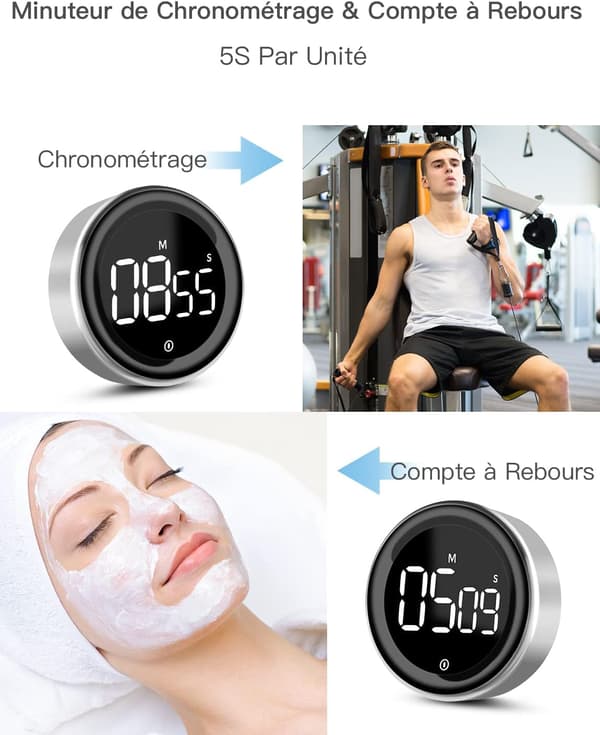 Køkkenur Digital Timer med Stopursfunktion og Nedtælling