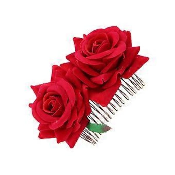 Håraccessoar Bröllop Brud Blommig Hårkam Galen Hårdag Tillbehör Barn Bröllop Rosblomma Hårkam Rosblomma Kam