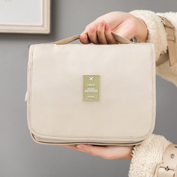 Beige, utomhus sminkväska för tjejer, sminkväska, damtoalettartiklar