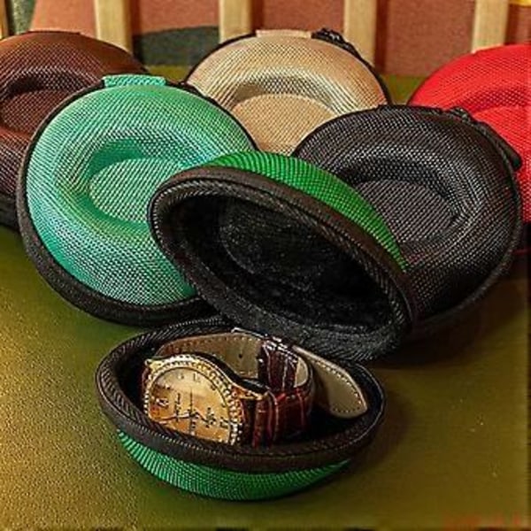 Kannettava kellon säilytyslaatikko pyöreä matkakello kotelo rannekelloille ja älykelloille useita värejä valinnainen Khaki Khaki