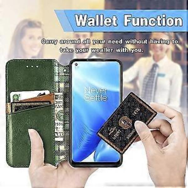 Lompakkokotelo yhteensopiva Samsung A53 5G:n kanssa, kirjanmuotoinen suojakotelo jalustalla, korttipaikalla ja magneettilukolla Galaxy A53 5G:lle (vihreä)