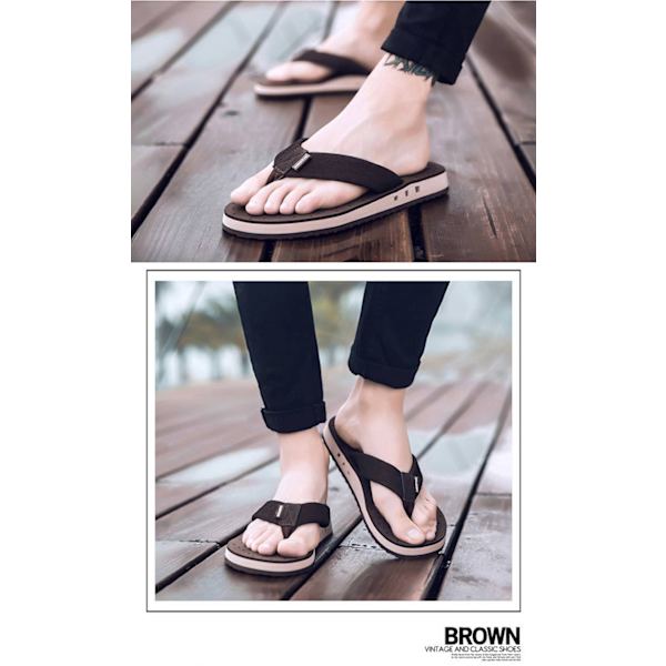 Herr Flip Flops Bekväma Sommar Halkfria Strand & Poolskor