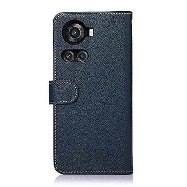 Litchi Textur RFID PU-fodral för OnePlus Ace / 10R Blue