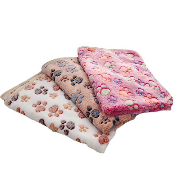 3 kpl lemmikkieläinten peittoa 104*76cm, koiranpentu peitto tassunjälki fleece bla