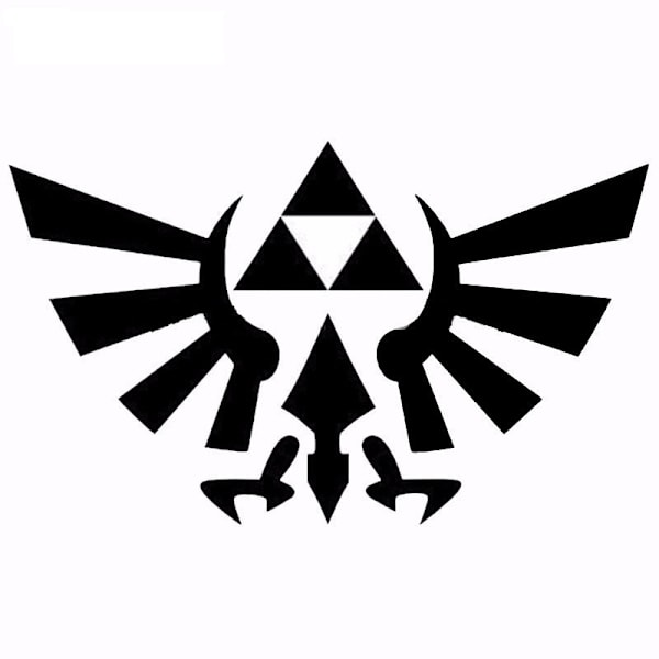 2 stk Triforce-vinger Dekal 6,1\" x 3,7\" (Svart og Hvit)