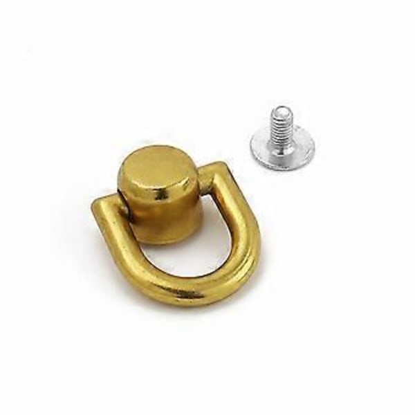 Gull D-ringer Stud for DIY Veskelaging og Personalisering Metall Roterbare Kulehodeknapper Enkel å Installere Sølv Silver