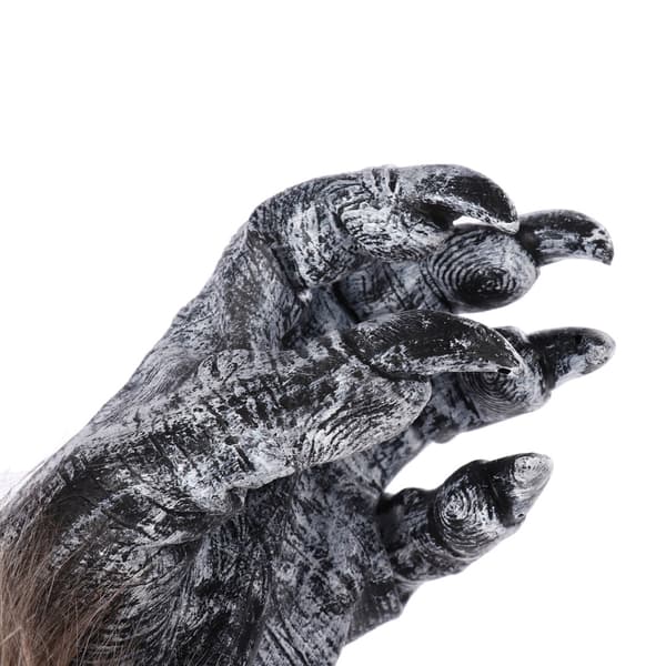 Werewolf-käsikäsineet - Harmaa Karvainen Susi Kynnet Kädet Kynnet M