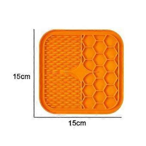Slikkemåtter til Hunde Katte, Langsom Foder Hundeskål Beroligende Godbidsmåtte Kedsomhed & Angstlindring (S orange)
