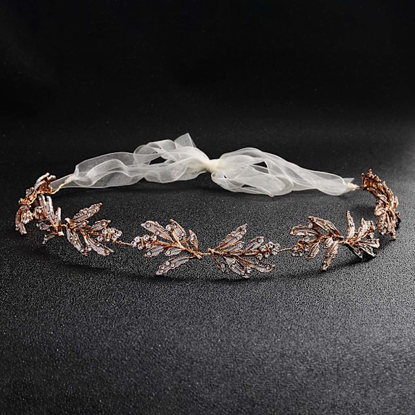 Brudehodebånd bryllup hår rhinestone legering blad hårpynt