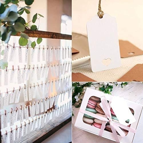 Julklappsetiketter i kraftpapper, 100 st presentlappar, 5,5 cm x 10,5 cm papper