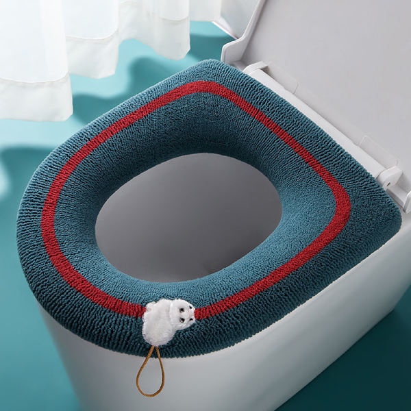 WC sæder, WC sædebetræk blødt varmt badeværelsespudebetræk vaskbare puder 1 stk, GRÅ