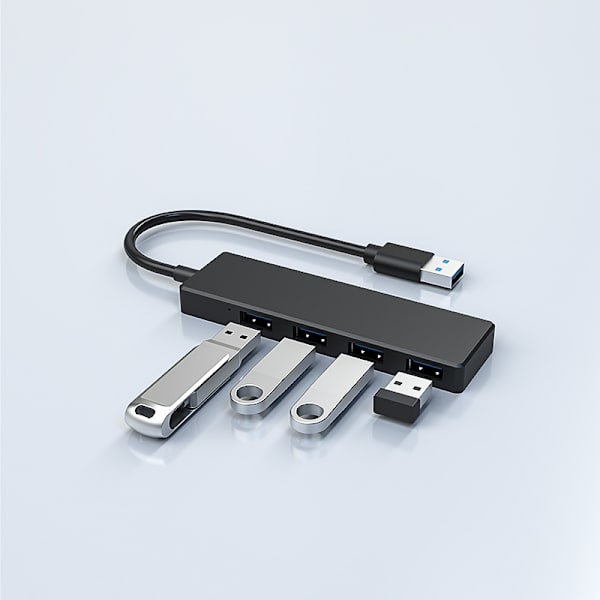 Data Hub 4 Port USB 3.0 Ultra Slim svart