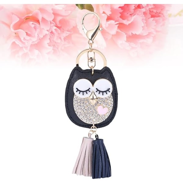 1 st Hibou Tassel Nyckelring Hänge Charm Nyckelring Mode Kvinna