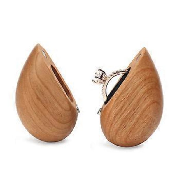 Sofistikerad Hjärta Vändbara Ringar Box Elegant Hjärta Form Förlovningsringar Box För Par Som Söker Elegans Och Stil black walnut