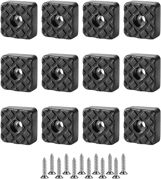 12 halkfria gummifötter (30mm), inklusive monteringstillbehör