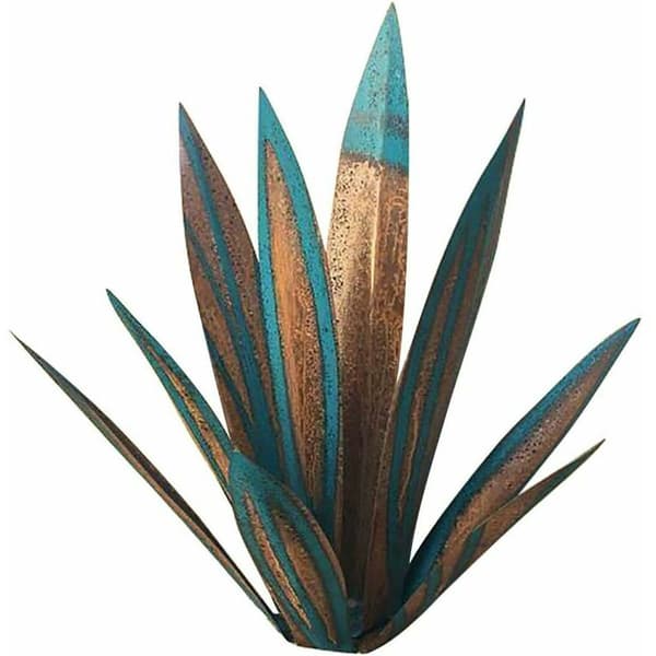 2 st Metall Agave Växt Rustik Röd Tequila Skulptur för Trädgård De