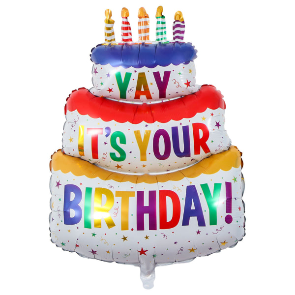 XXL jätte grattis på födelsedagen tårta ballong, tårta plastfilm ballong