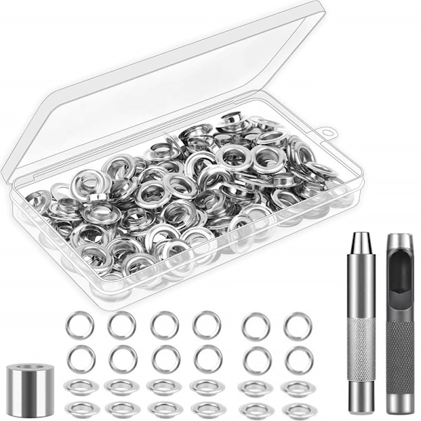 Grommet-työkalusarja, 10 mm sisähalkaisija, 120 sarjaa suuttimia pressuille, Curt