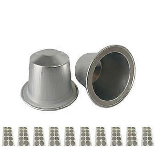 100 st Kaffekapslar Engångs Kaffepods Tomma Aluminiumfolie Kaffekapslar Med Lock Kaffeutrustning Kaffebryggare Verktyg Silver Silver