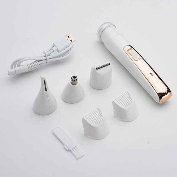 Guld - 4 i 1 Elektrisk Barbermaskine til Kvinder, USB Genopladelig, 1 stk. F