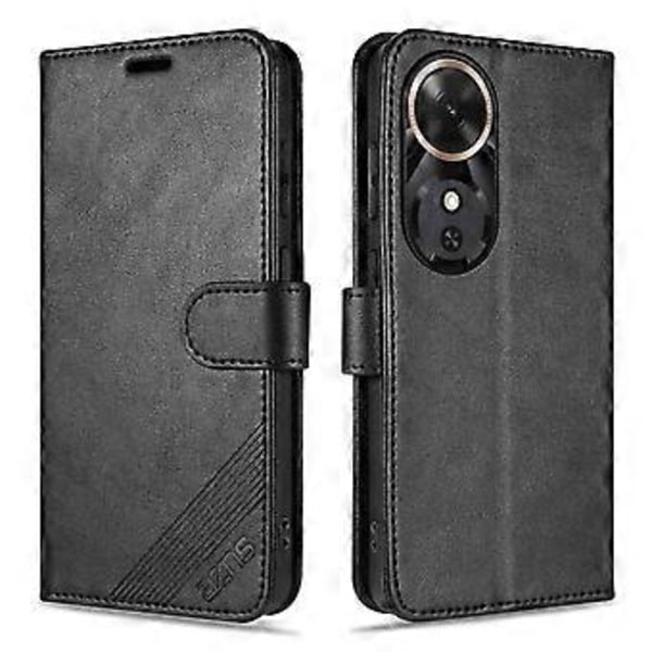 AZNS Honor Play 60 5G -kotelo naarmuuntumaton PU-nahkainen jalustallinen lompakkopuhelinkotelo Black